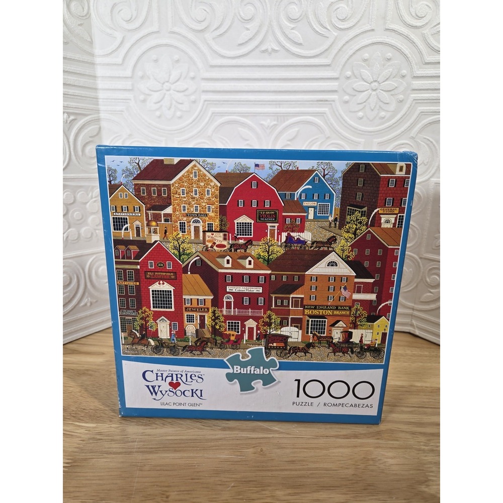 Charles Wysocki Lilac Point Glen 1000 PC Puzzle Buffalo Games Used Bagged Poster